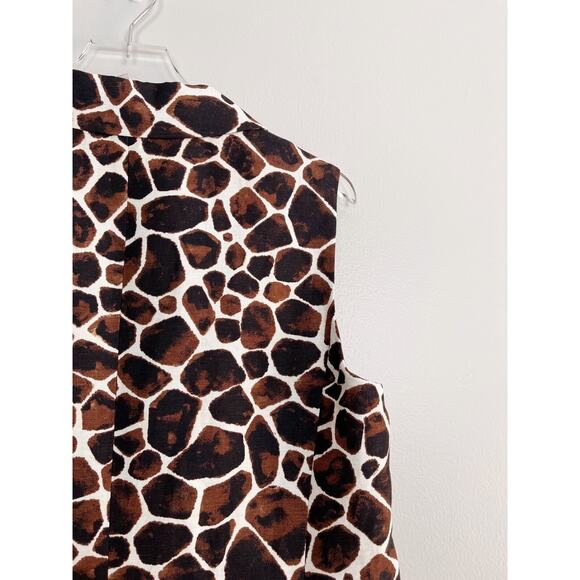 Calvin Klein Giraffe Print Vest - Brown and White - Picture 6 of 12